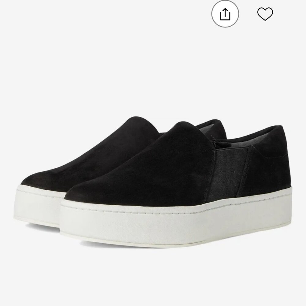 Vince Black Canvas Slip On Tennis Shoes Size 9.5